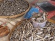 Au marché, petits poissons séchés